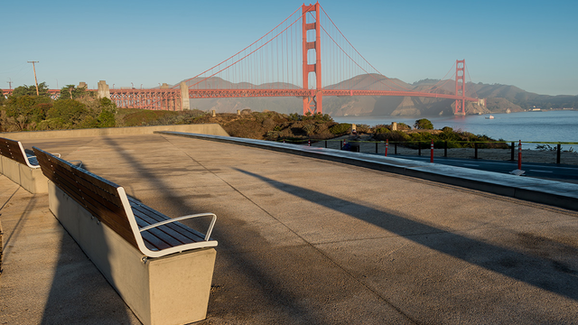 Overlook view of the Golden Gate Bridge and Bay