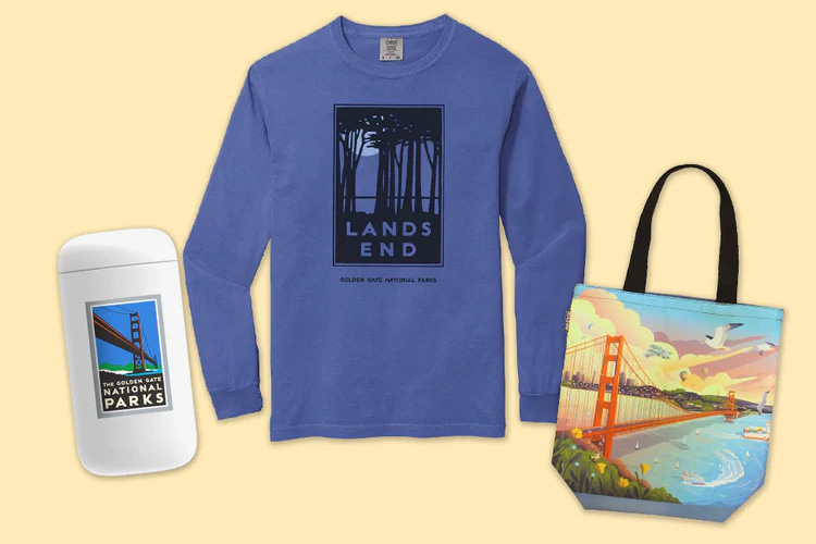 Park gifts including a tote bag, sweatshirt, and mug