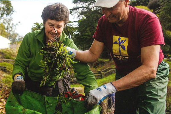 Two park stewards at work in the Presidio