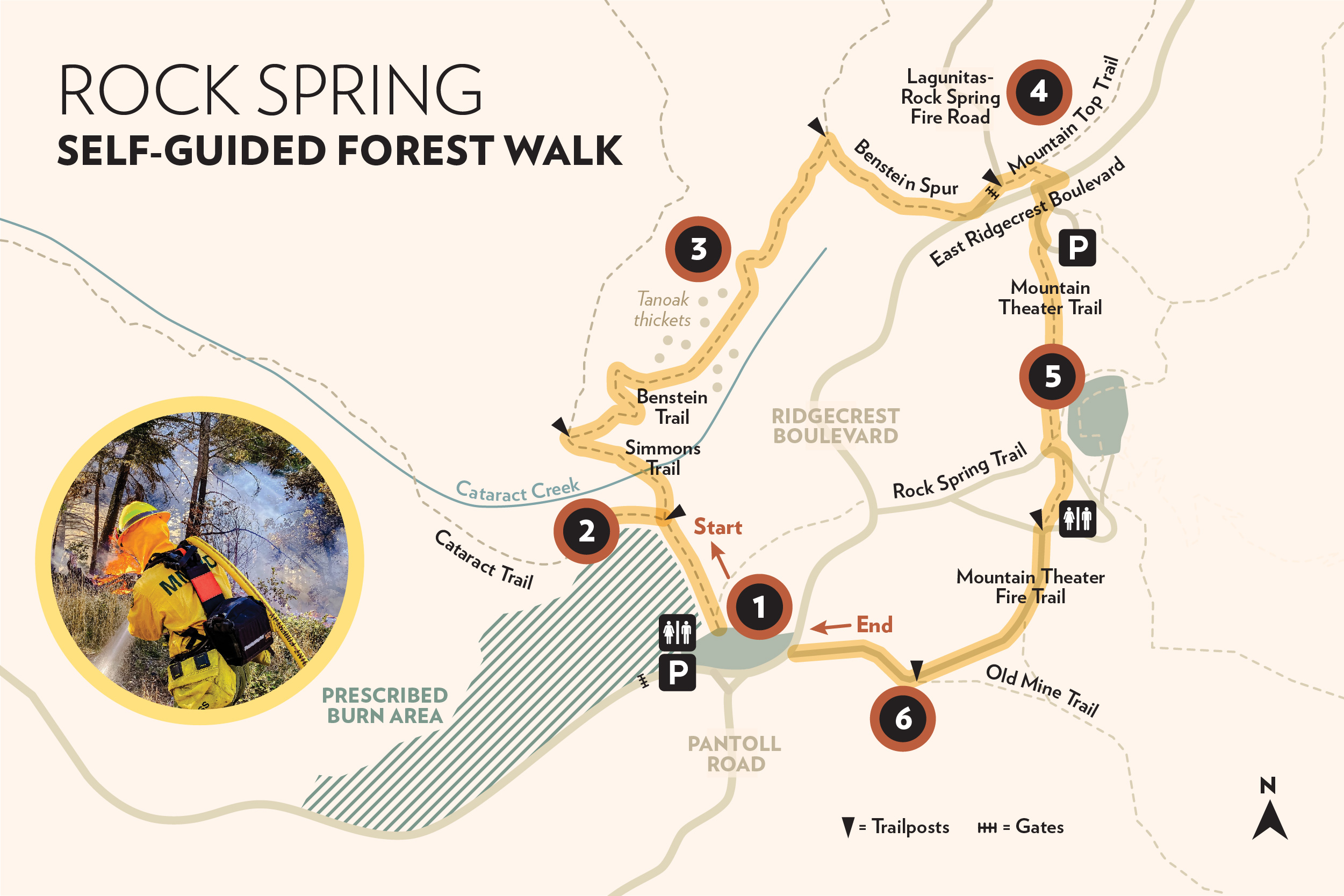 Map of Rock Spring with six pin-drops