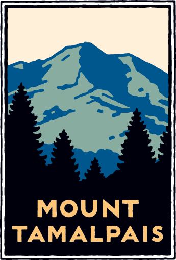 Schwab image of Mount Tamalpais rising above the trees