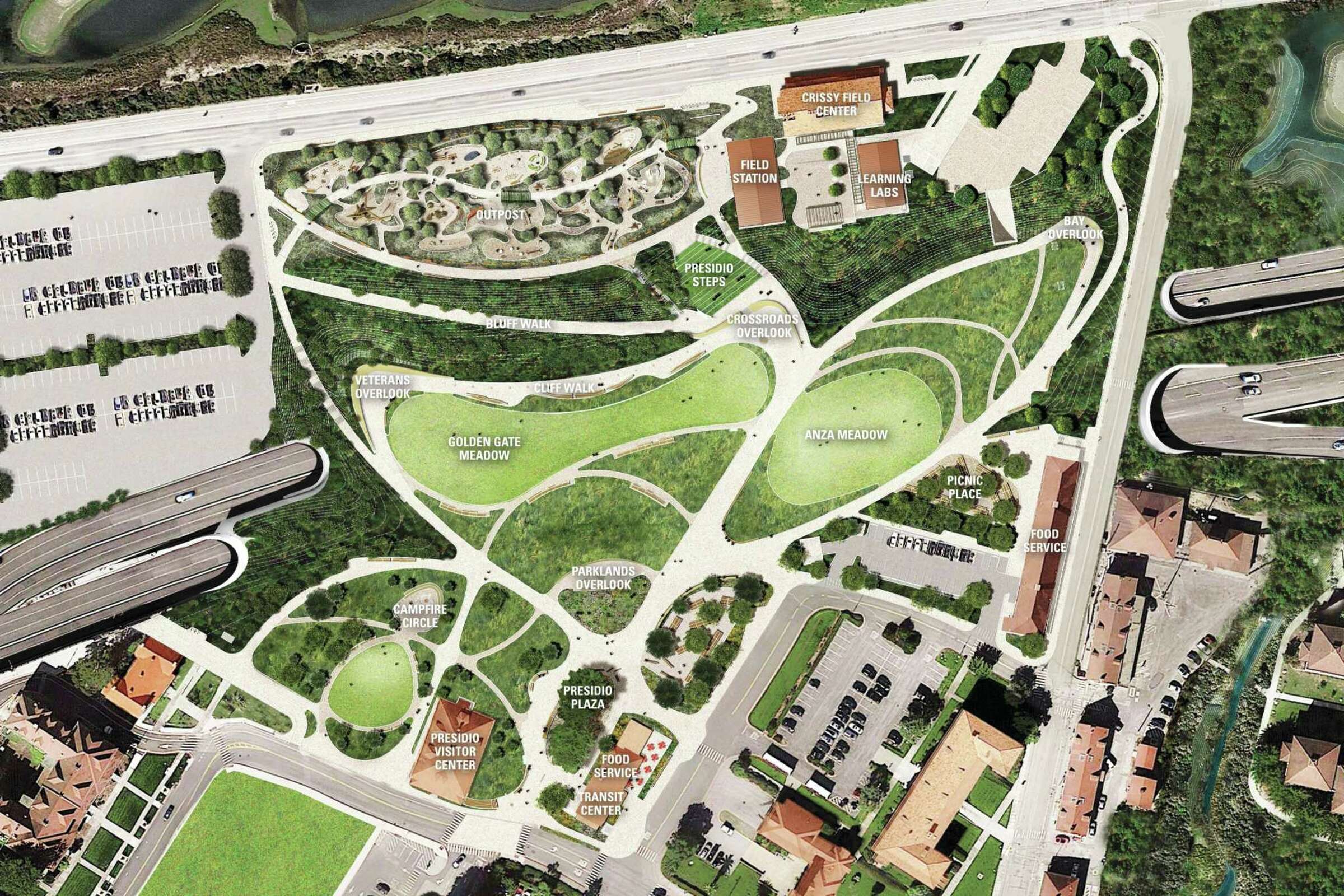 Rendering of Presidio Tunnel Tops