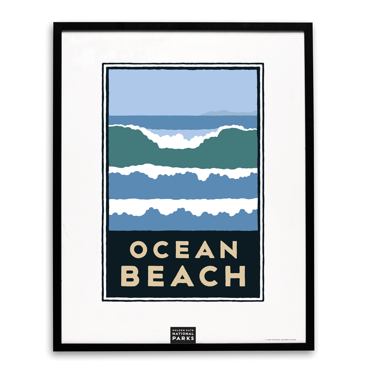 Framed Ocean Beach Print