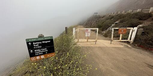 Kirby Cove Road in the Marin Headlands.