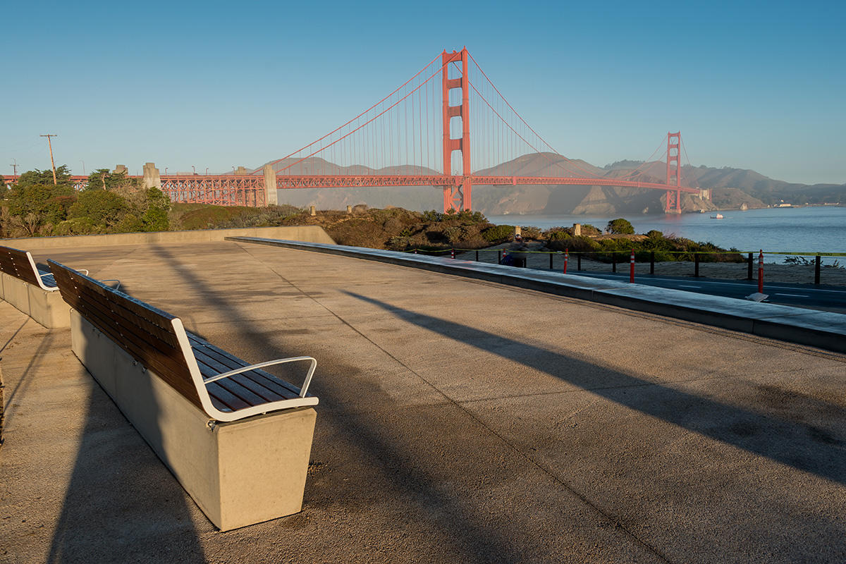 Overlook view of the Golden Gate Bridge and Bay