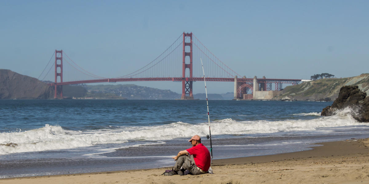 A fisherman on China Beach