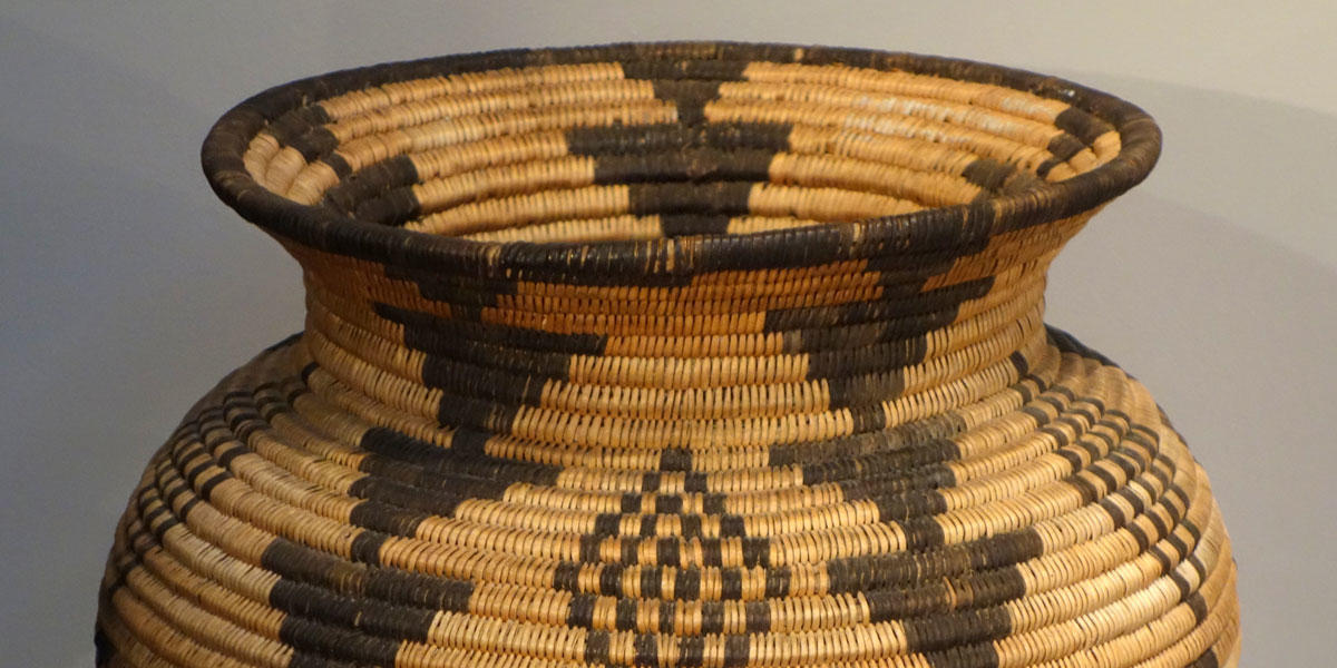 Basket, Apache people, Arizona, circa 1900, coiled willow and devil's claw