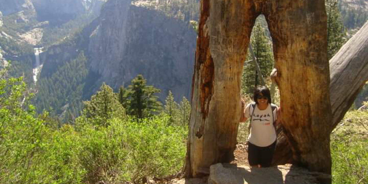 Lana on a trip to Yosemite with LINC.