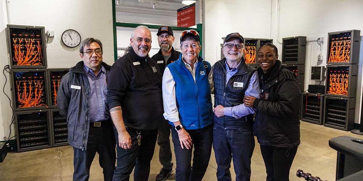 Incoming Golden Gate National Parks Conservancy President & CEO Christine Lehnertz meets with staff on Alcatraz Island.