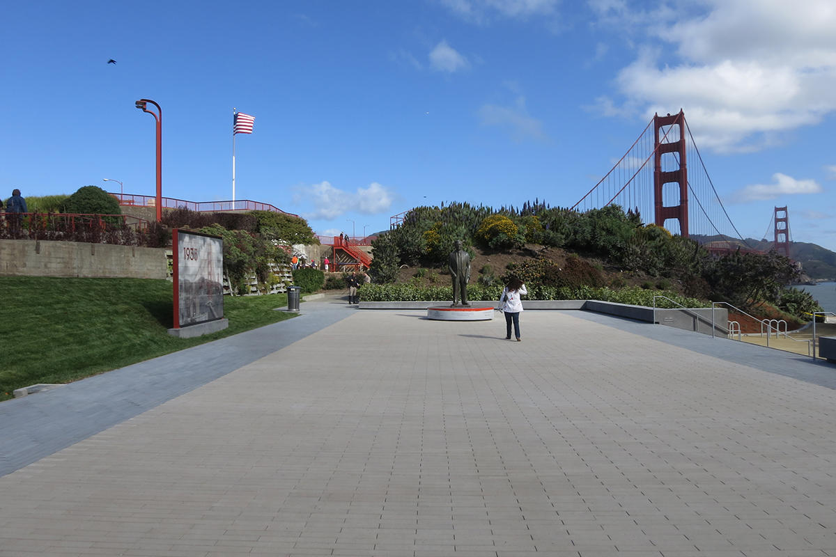 Statue of Joseph Strauss in the Golden Gate Bridge plaza