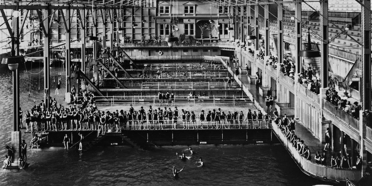 Interior of Sutro Baths, circa 1900