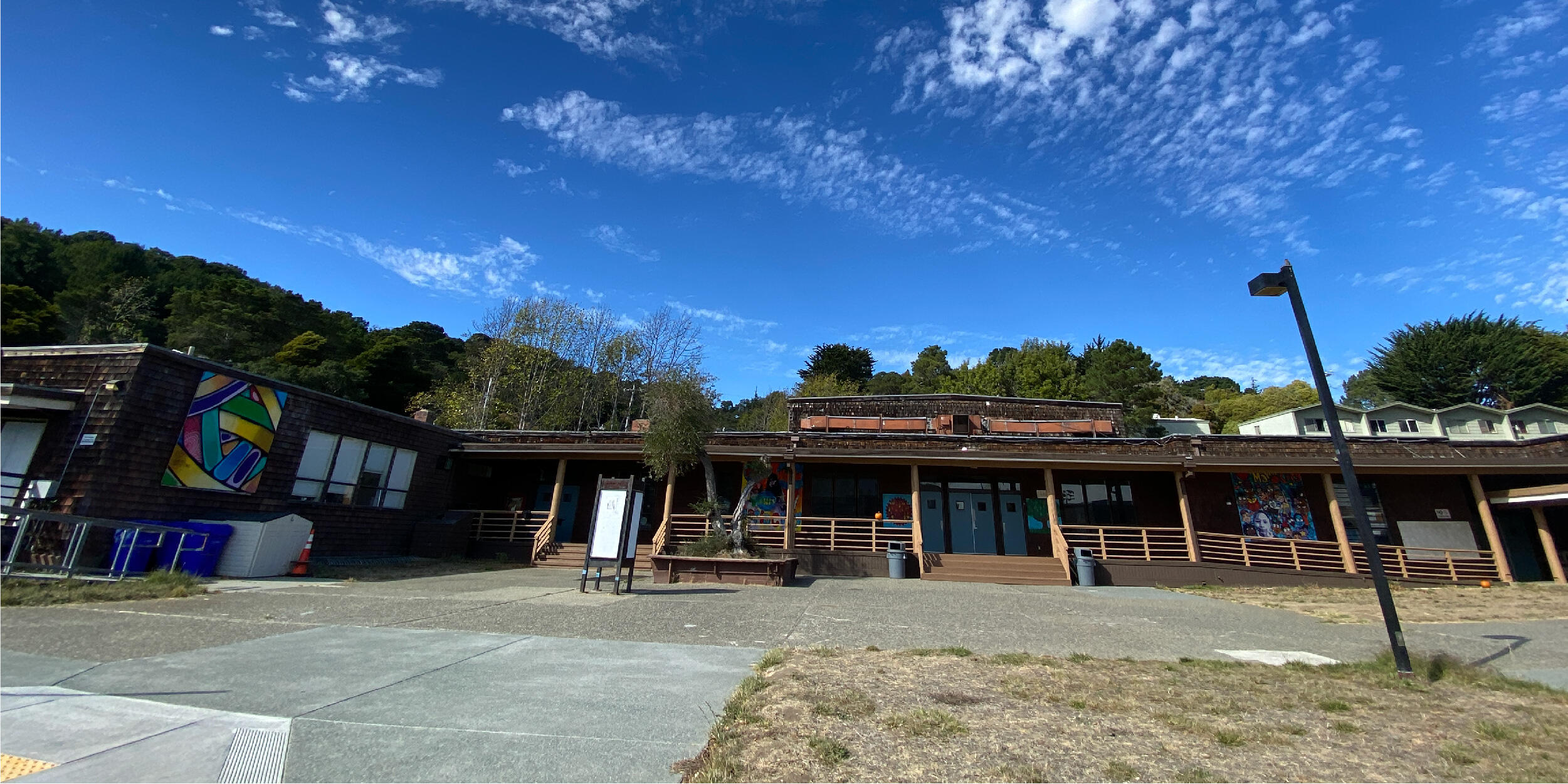 Manzanita Recreation Center with the forest in the background Manzanita Recreation Center with the forest in the background