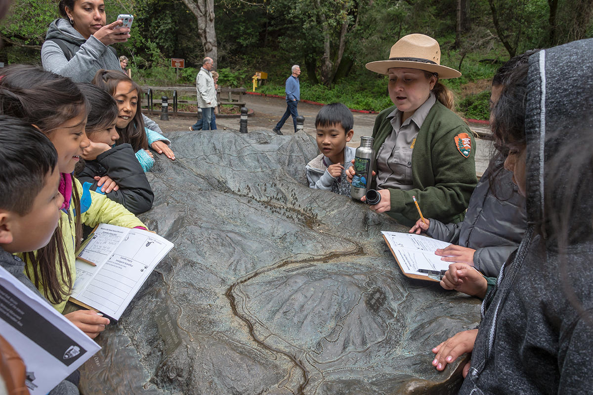 Bronze model of the Redwood Creek Watershed