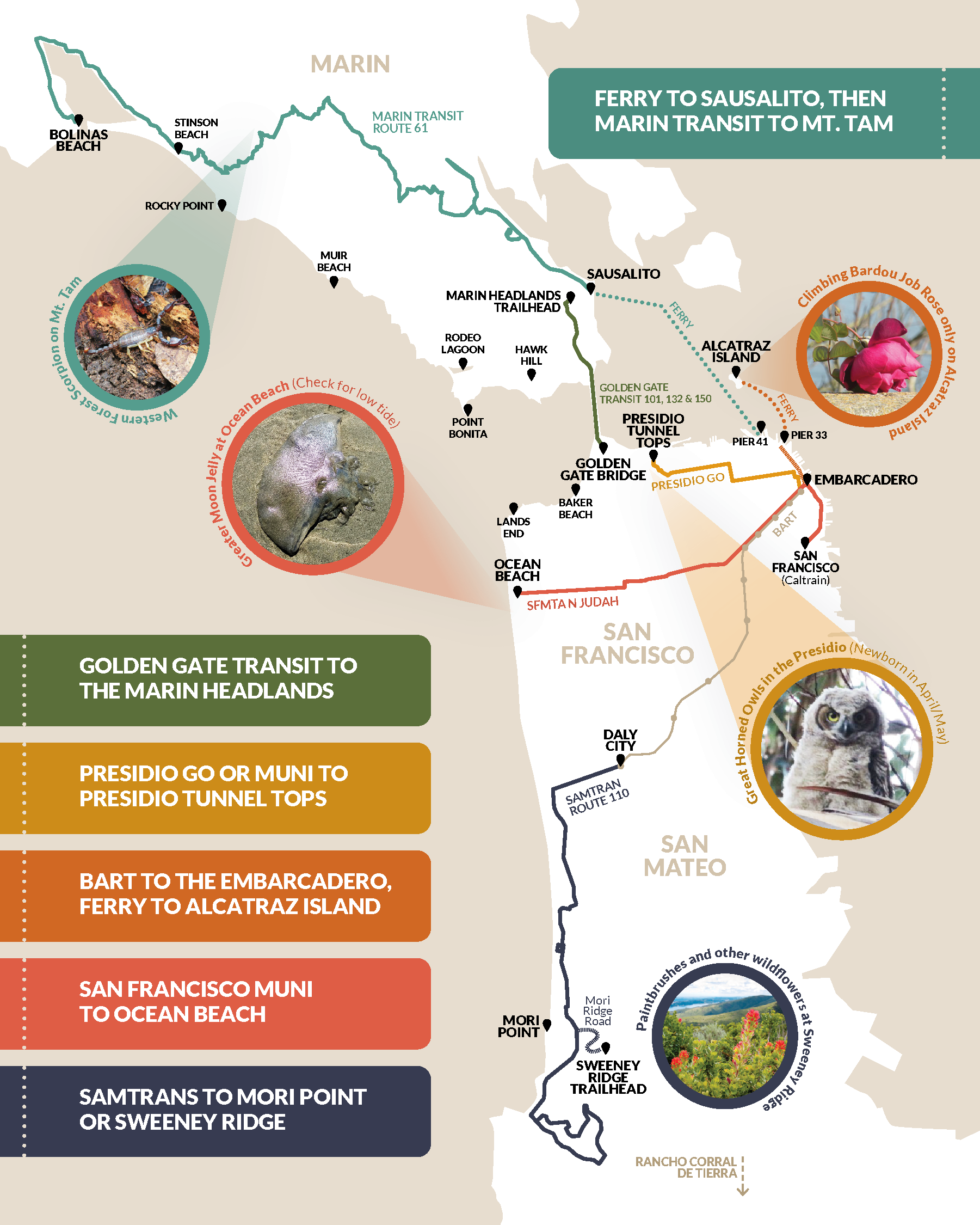 Transit to Trails GGNRA Map