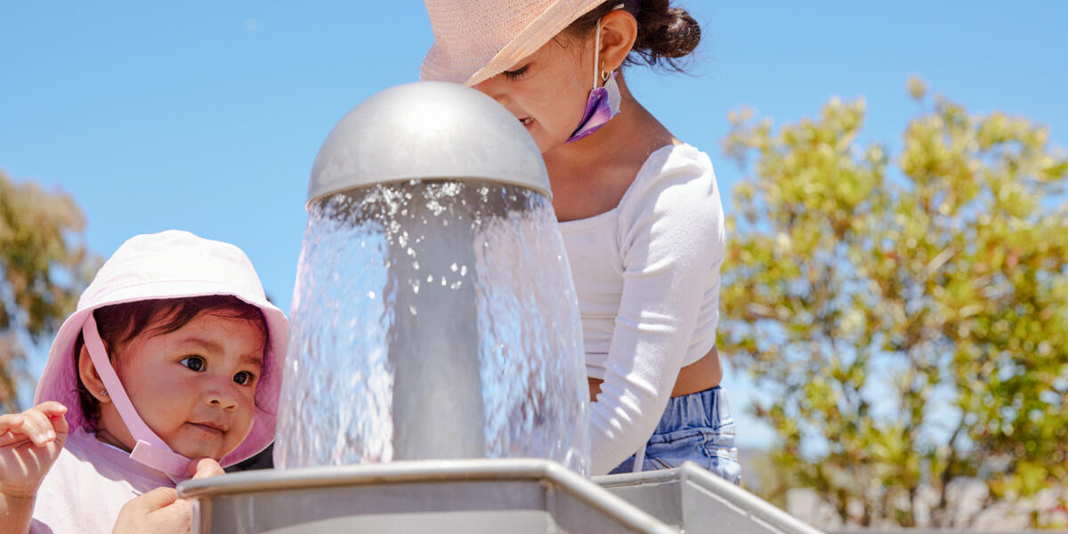 Water feature at Outpost playscape