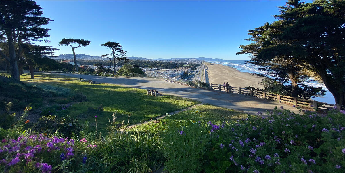 View of Ocean Beach from Sutro Heights Park View of Ocean Beach from Sutro Heights Park