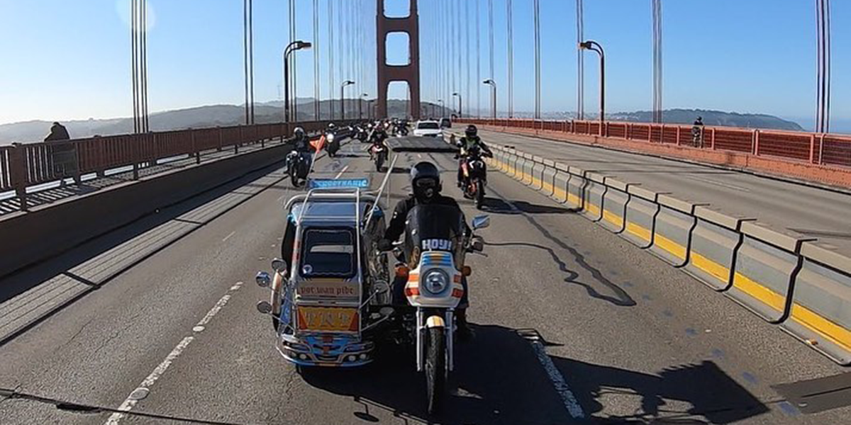 TNT Traysikel crossing Golden Gate Bridge