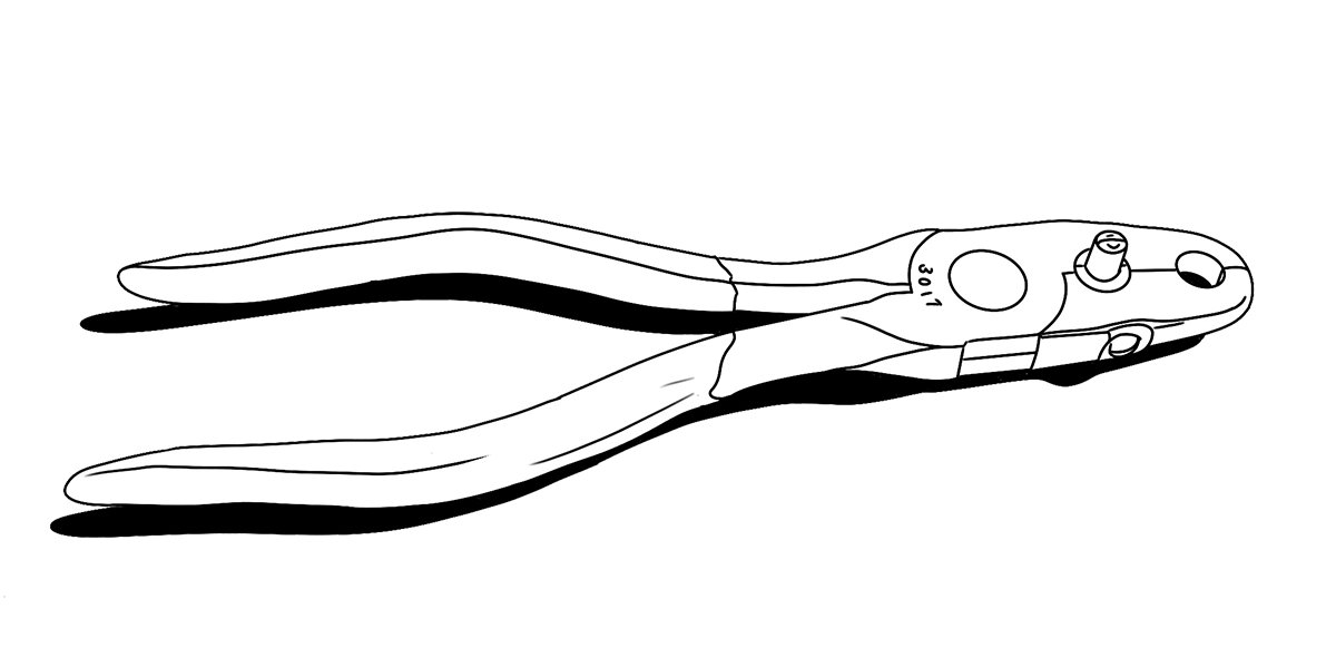 Banding pliers illustration by Lora Roame