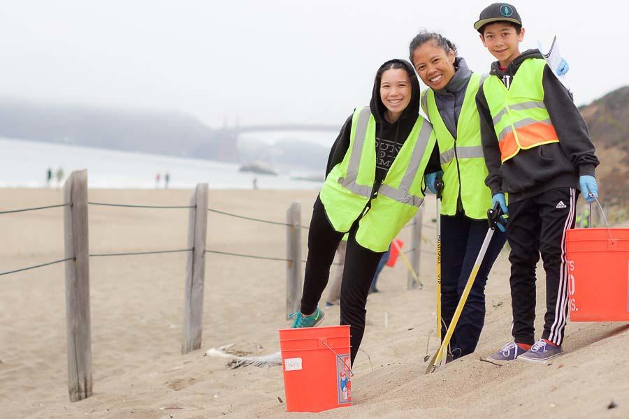 Volunteers at Baker Beach