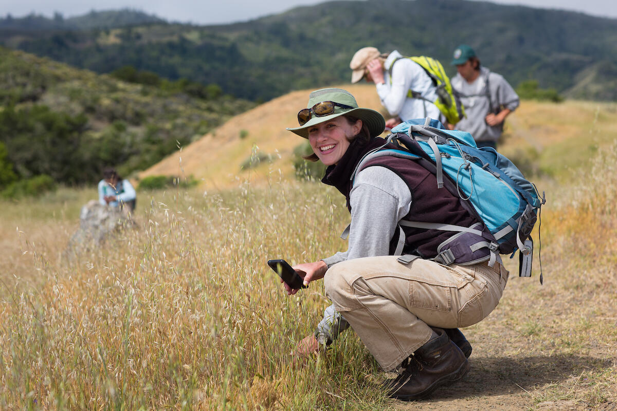 Bioblitz participants take photographs of organisms from trail.