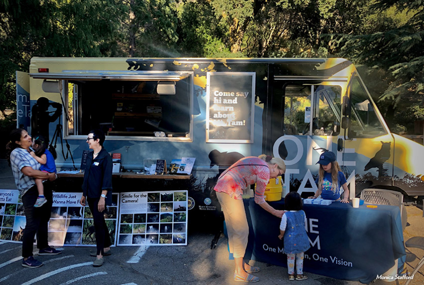 The Tam Van is a mobile trail head and education hub. 
