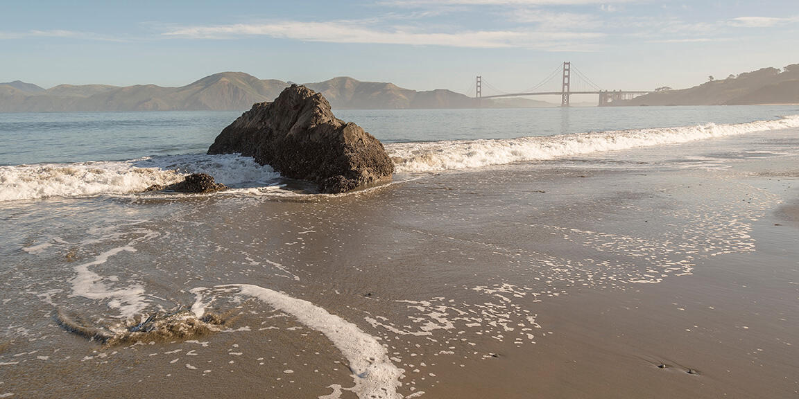 The Golden Gate Bridge as seen from China Beach.