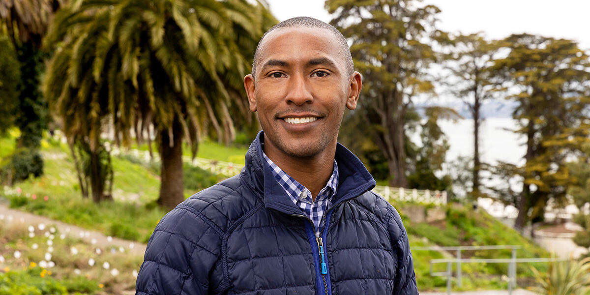 Parks Conservancy board member Shane Douglas at Fort Mason.