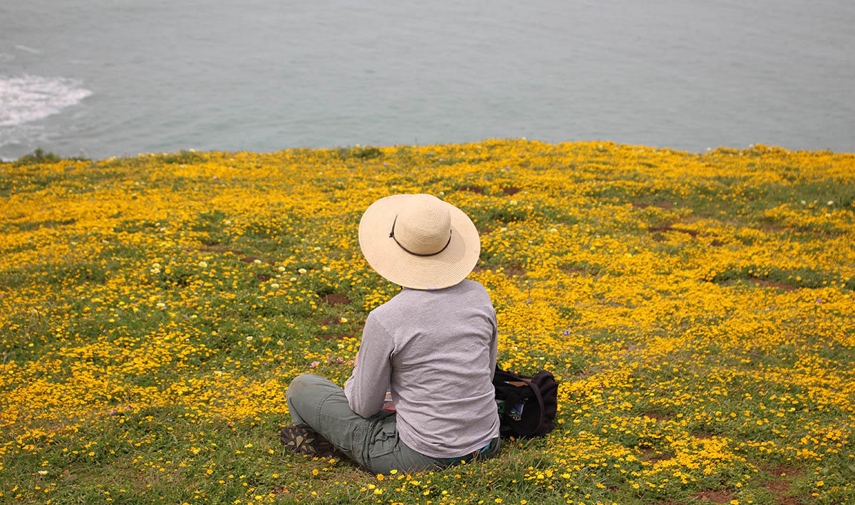 Taking a break at Mori Point.