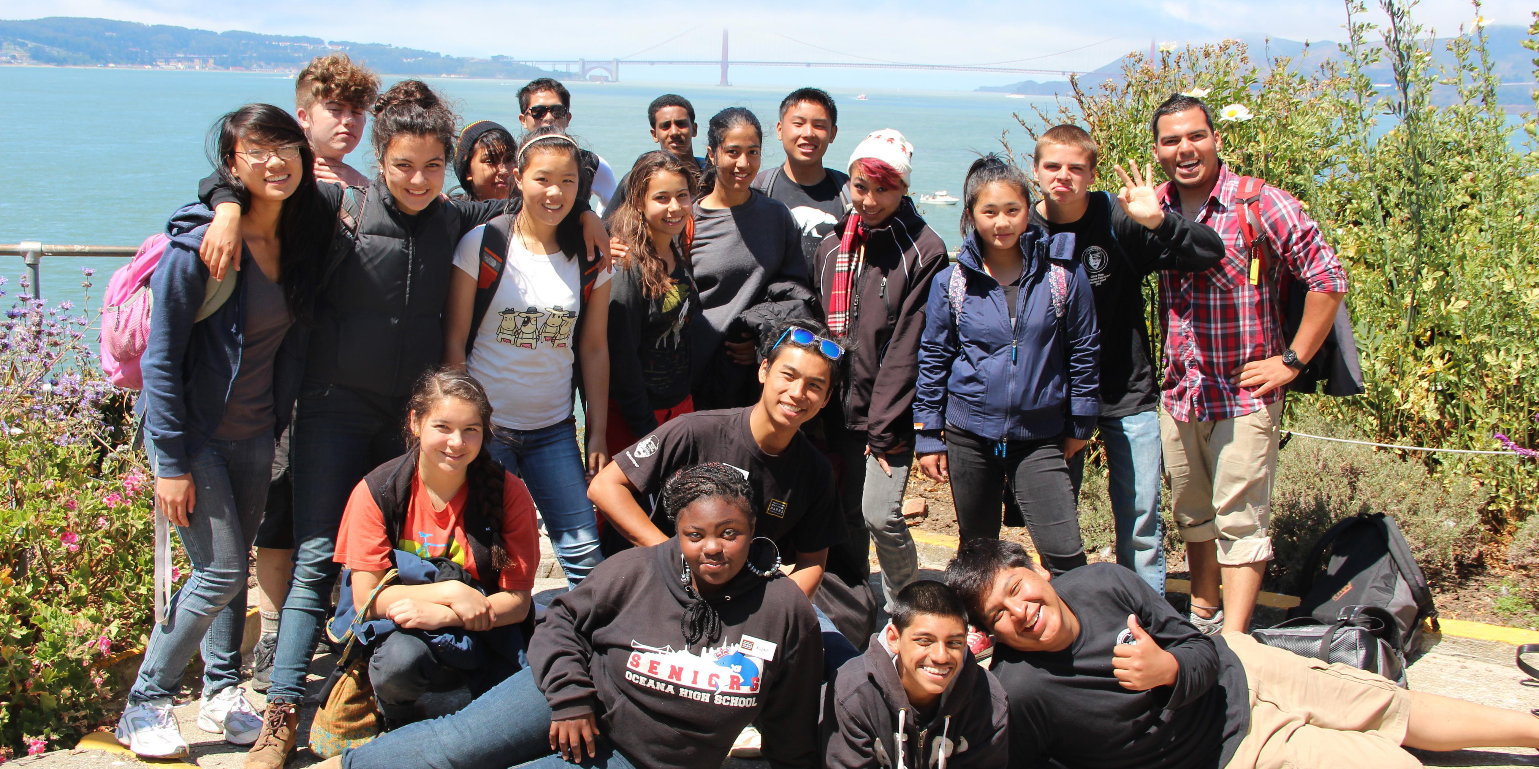 LINC program participants explore Alcatraz Island.
