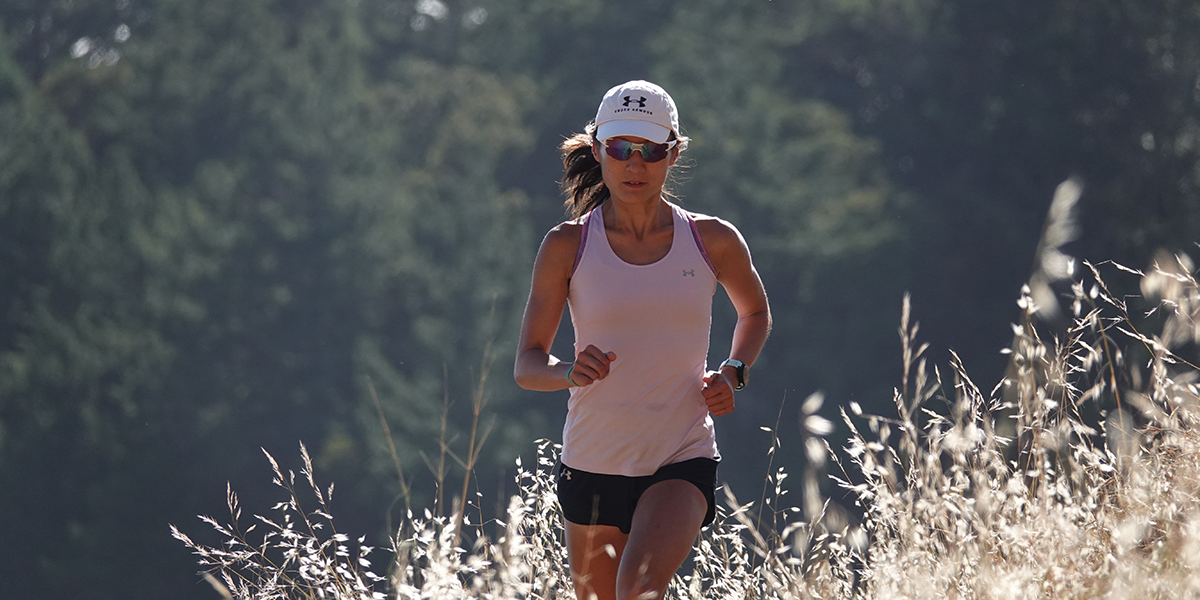 YiOu Wang running on Mount Tamalpais