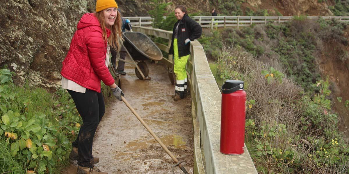 Women's Trail Day interns and volunteers worked on the trail to Point Bonita.