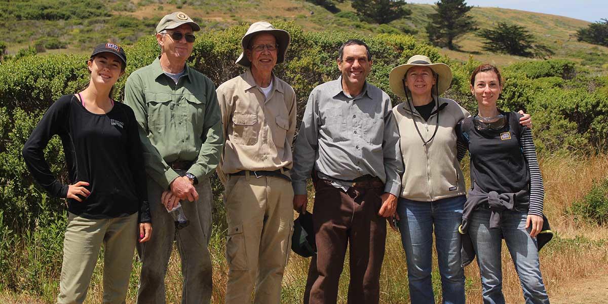 Volunteers and interns with the San Mateo Park Stewardship team.