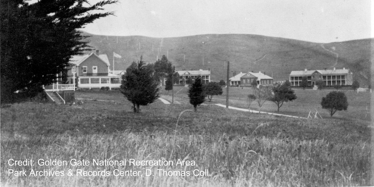 Historic image of Fort Baker during the early military years