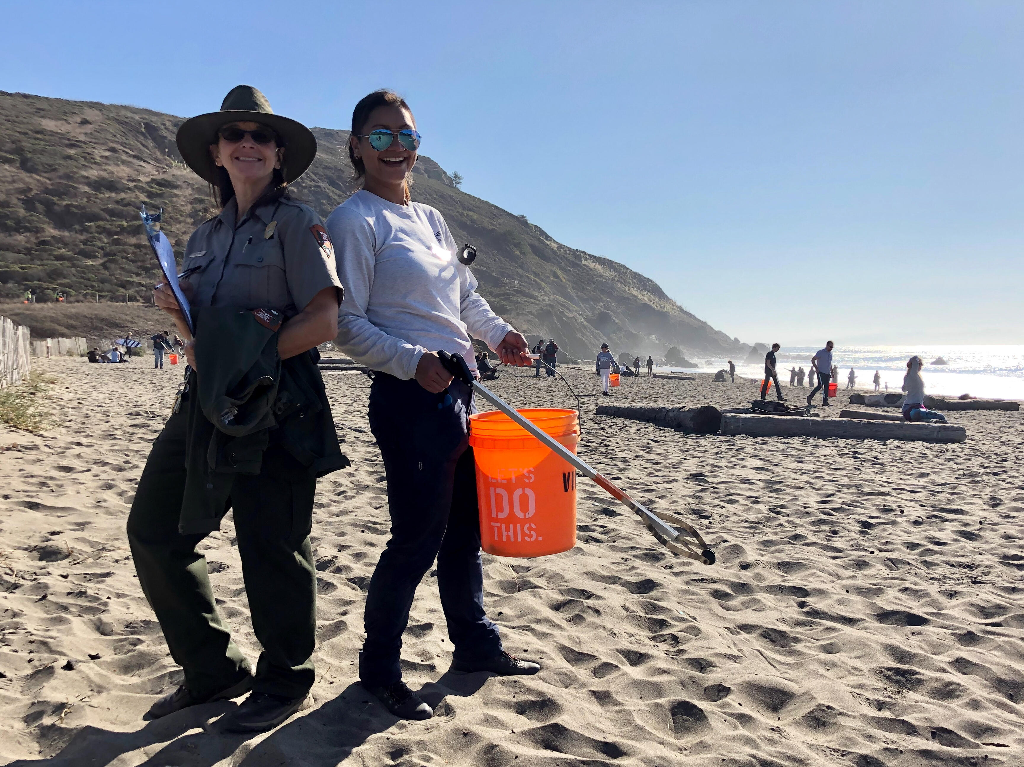 Volunteers clean up Muir Beach volunteer; Coastal Clean-up Day