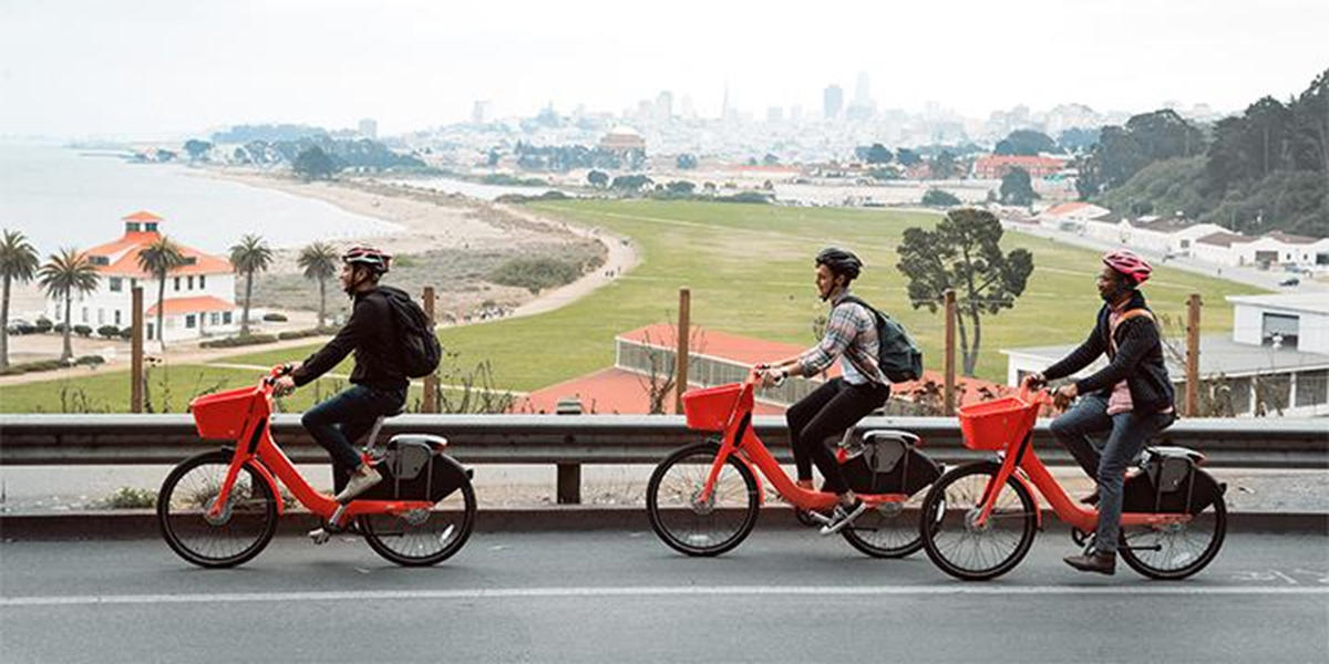 Electric bike share is now available at the Presidio via JUMP Bikes