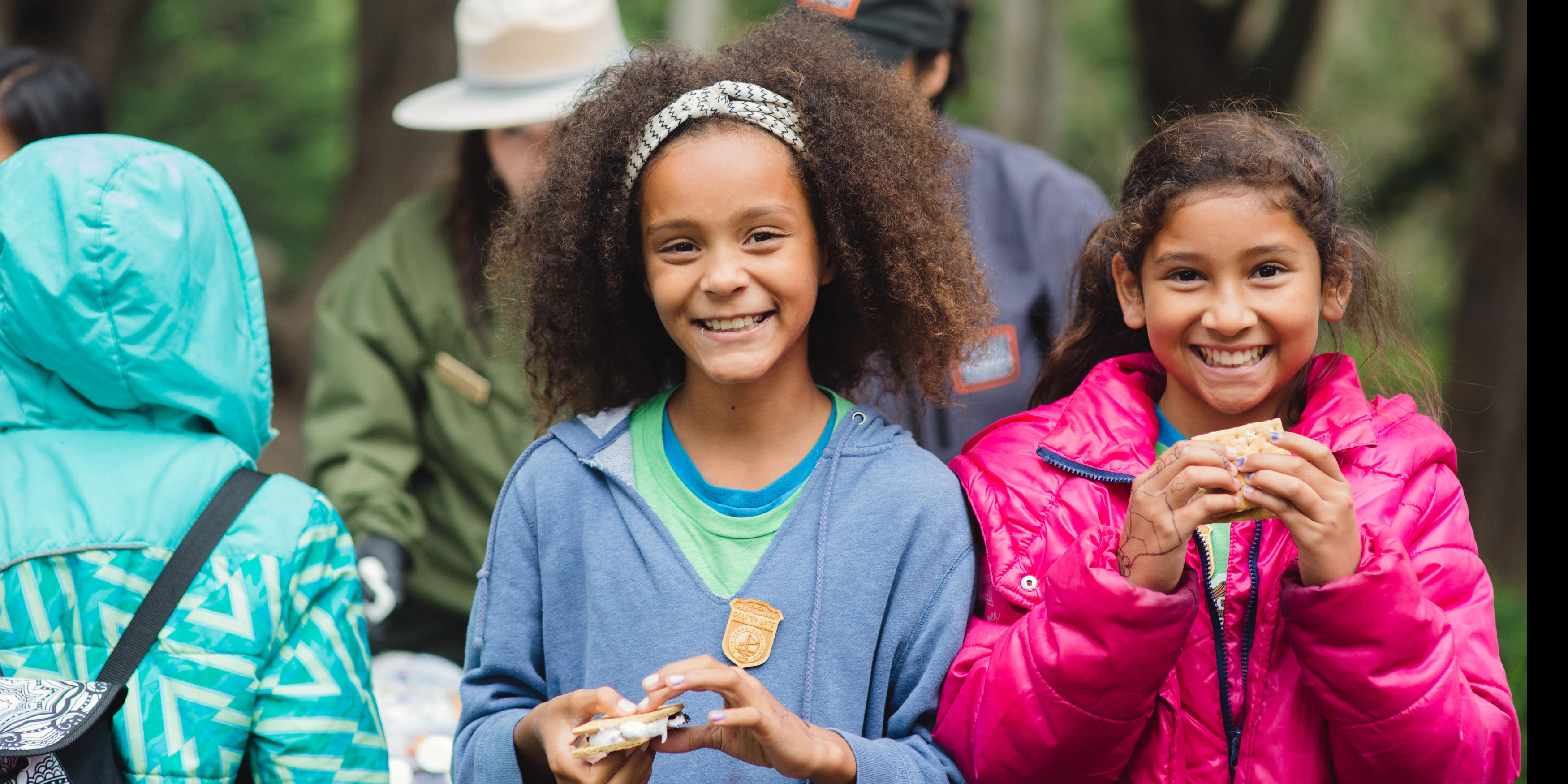 S'mores Are Fun two campers holding smores