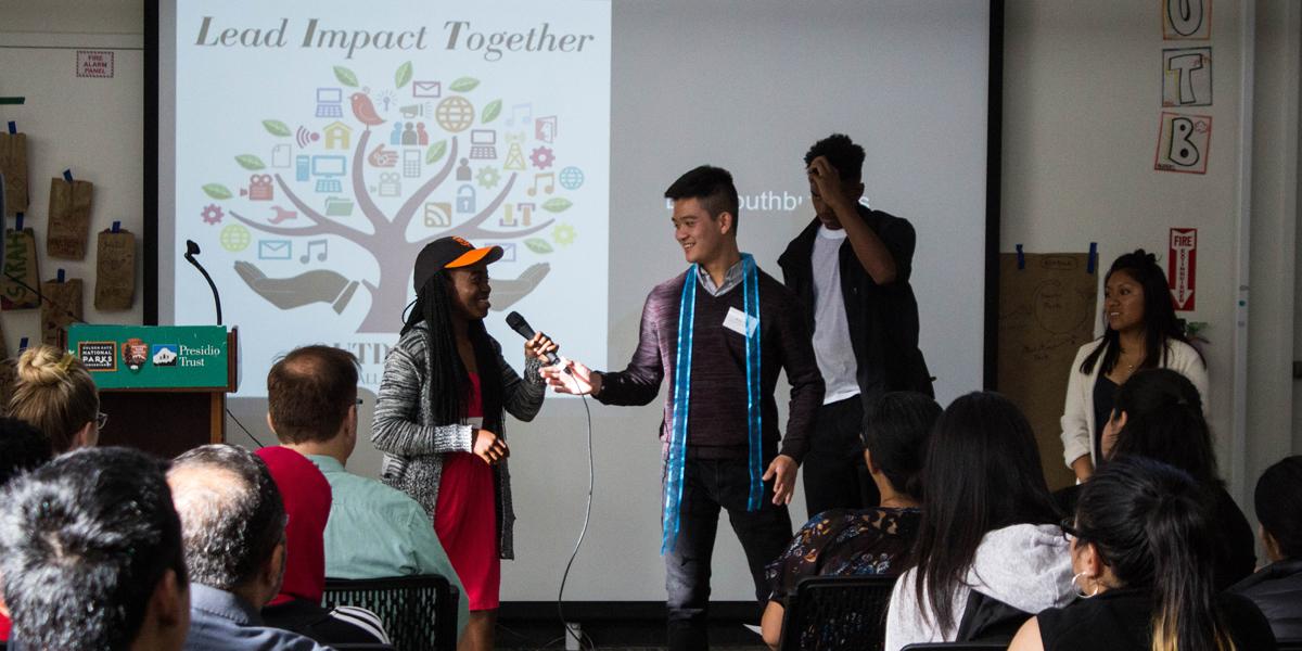 YAC members speaking at their event YAC members speaking at their event