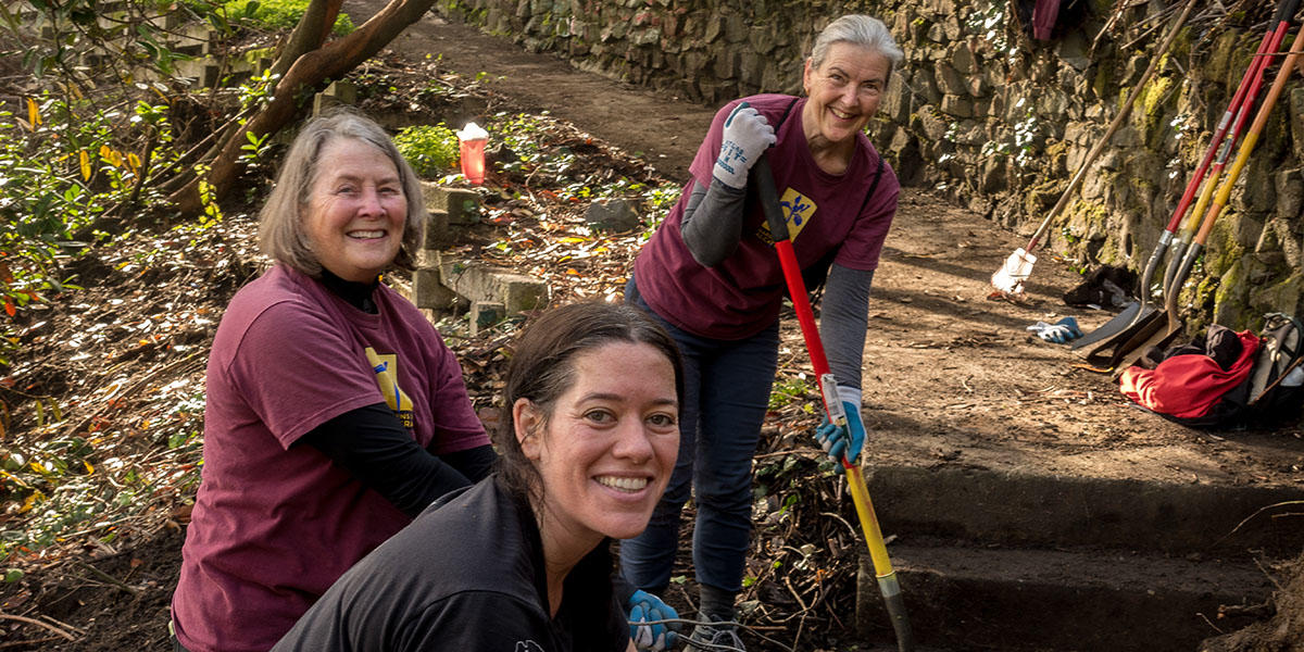 Volunteers Working in Black Point Historic Garden Volunteers Working in Black Point Historic Garden