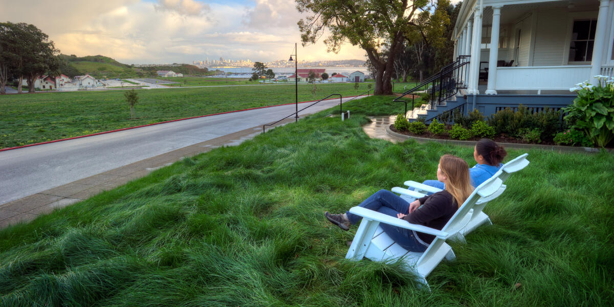 Enjoying the view at Fort Baker