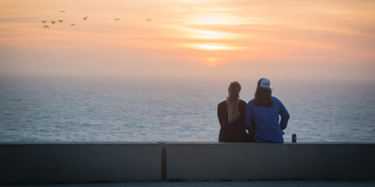 Enjoying colors of sunset at Lands End