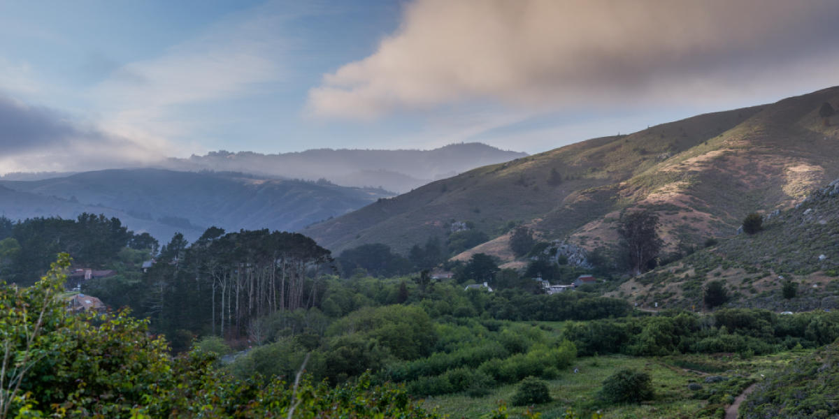 Shadows along the hillsides