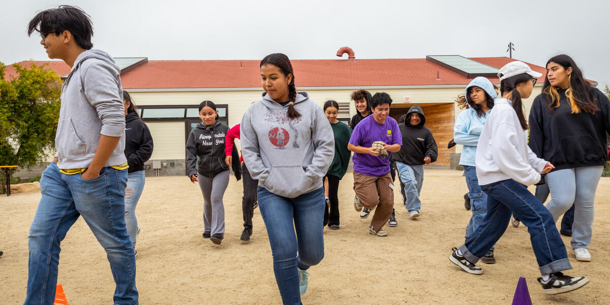 Crissy Field Center youth participants heading outside to play