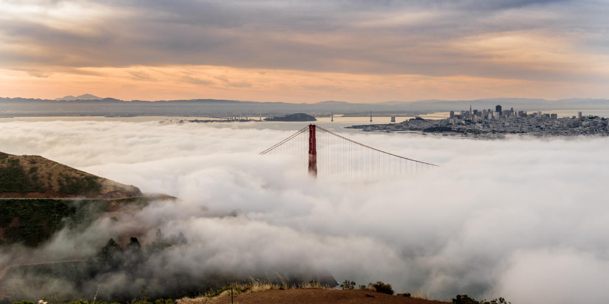 Fog waves over the Golden Gate Bridge