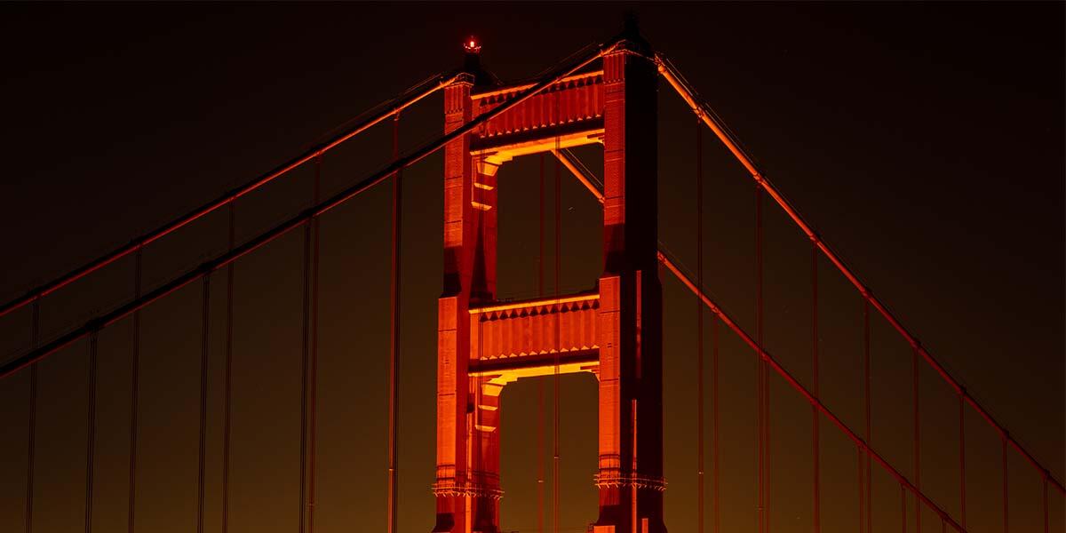 Top of the Golden Gate Bridge's North Tower.