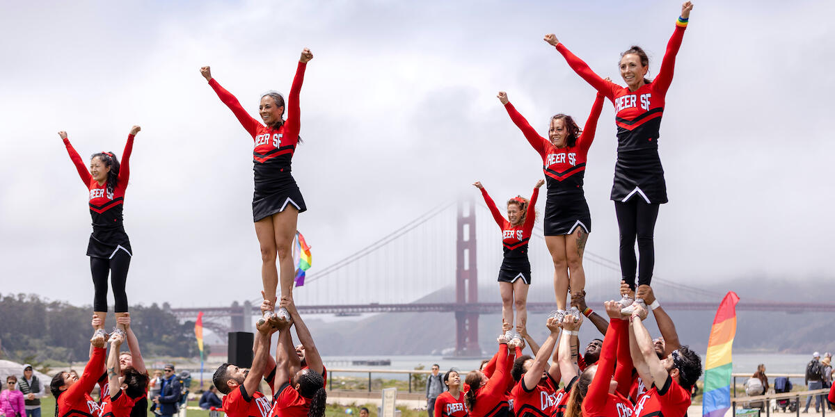 Fantastic Field Day with FACT/SF, featuring a performance from Cheer SF and sports mini-workshops led by queer coaches.