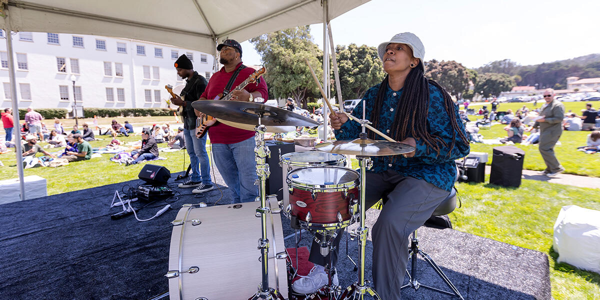 Jeremy Z and The Soul Trio play at Parks4All: Brewfest, a beer festival and fundraiser, on Saturday, July 29th, 2023 in the Presidio of San Francisco.