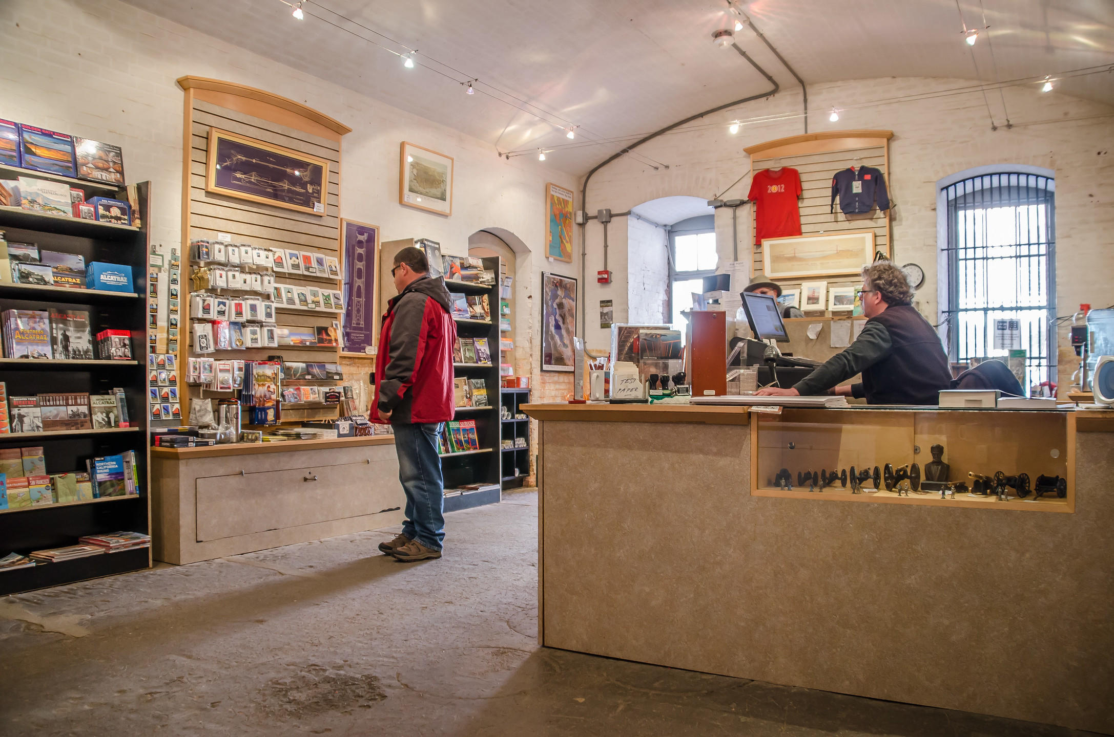 Customer browsing inside the Fort Point Store