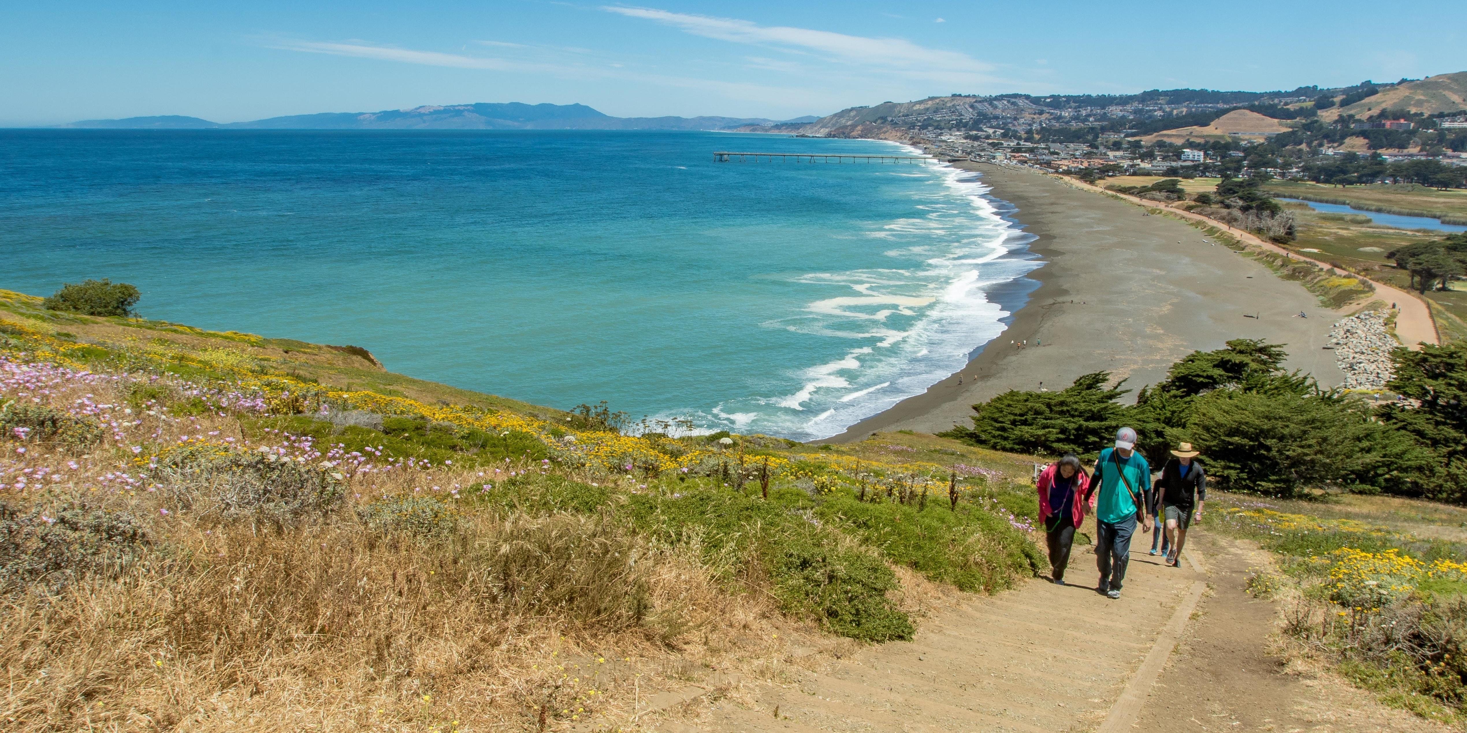 Bootlegger's Steps up to the top of Mori Point