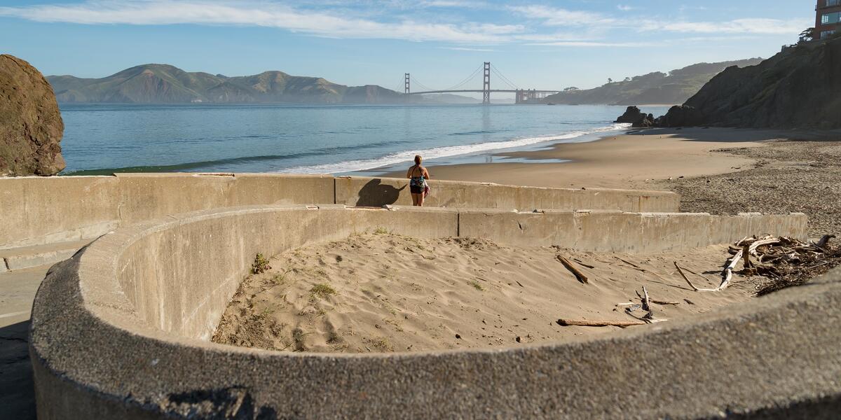 Gradual descent to the surf at China Beach