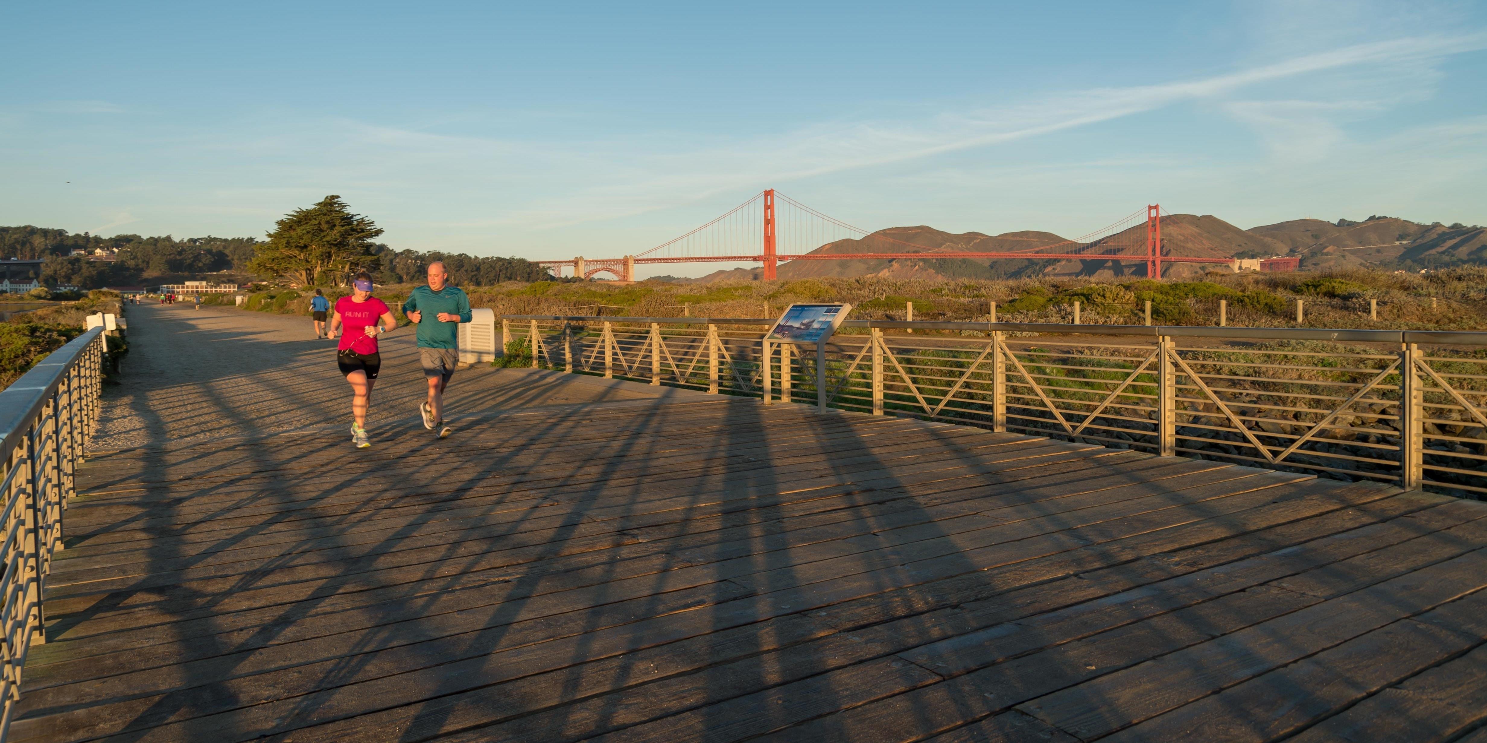 Joggers enjoy the Crissy Field Promenade